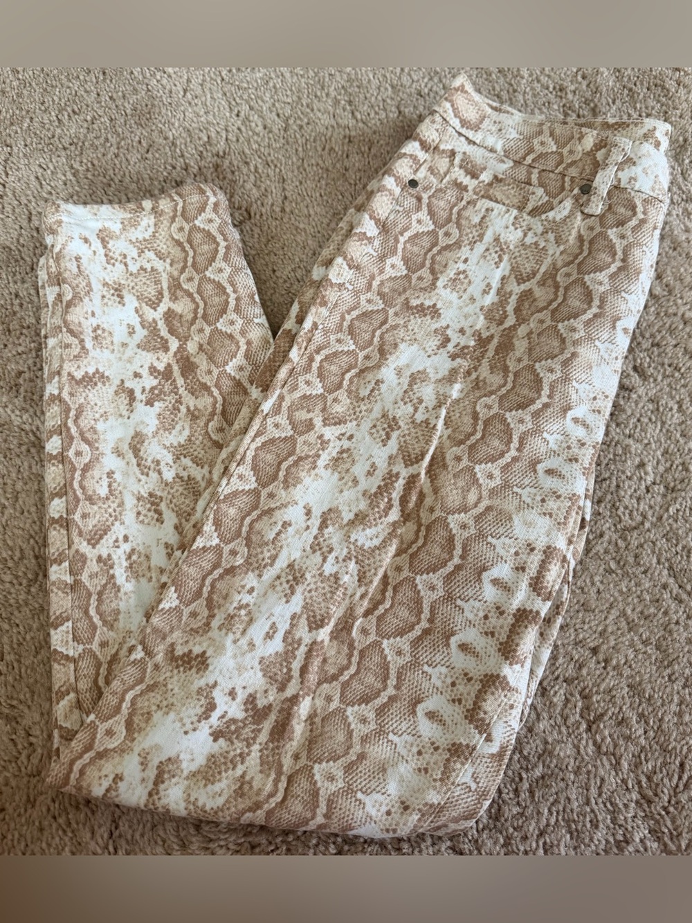 Ana Snakeskin High Rise Skinny Ankle Jeans Size 10